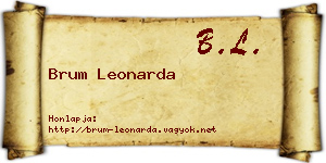 Brum Leonarda névjegykártya